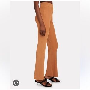 NEW A.L.C Logan Rib-Knit Flared Pants chocolate brown